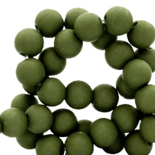 Sadingo Dekoperlen mit Loch Dunkelgrün | 8mm, 400 Stück, Chakra Perlen zum Fädeln, Zwischenperlen für Schmuck von Sadingo
