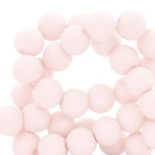 Sadingo Makramee Perlen Rosa (8mm 400 Stück Hellrosa) Acrylperlen für Kinder, Schmuck selber Machen, Bunte Fädelperlen von Sadingo