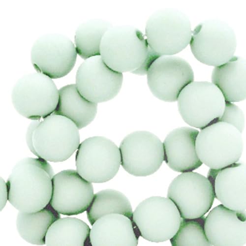 Sadingo Perlen (matt, 6 mm, 600 STK.), Bastelperlen, Schmuckperlen für Armbänder aus Acryl, Großpackung, DIY-basteln, Farbe:Türkis Grün von Sadingo