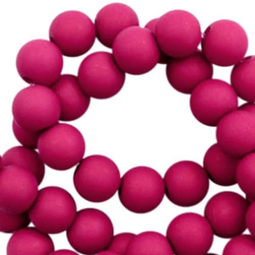 Sadingo Pinke Perlen 6mm 600 Stück Magenta | Perlen Set zum Basteln für Kinder und Erwachsene, Kleine Kugeln mit Loch, DIY-Schmuck selbst Machen von Sadingo