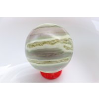 Grüner Serpentin-Kugelstein, Gebänderter Grüner Grüne Serpentin-Kugelkristallheilung, Serpentin-Taschenstein von SadiqGemsandMinerals