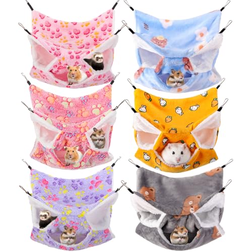 Sadnyy Meerschweinchen-/Ratten-Hängematte, dreilagig, Frettchenbett, Kleintier-Hängematte, für Chinchilla, Ratte, Zuckergleiter, Eichhörnchen, Reptilien (trendiges Muster) von Sadnyy