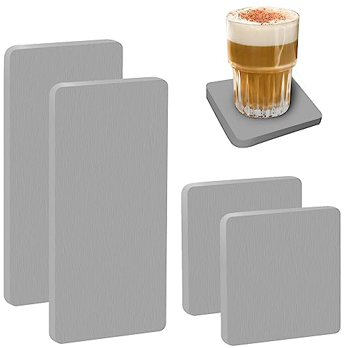 4 Stück wasserabsorbierende Kieselstein-Untersetzer, wasserabsorbierende Steinschale für Spüle, Kieselgur Seifenschale für Handseifen, Tassen, Getränkeflaschen, Pflanzen (2 Quadrat + 2 Rechtecke) von Sadocom