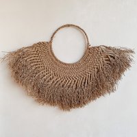 Boho Bast Wanddekoration Curly Halfmoon von SaeHomeDecor