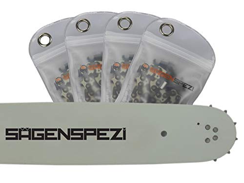 25cm Sägenspezi Schwert-Set Drive mit 4 Vollmeißelketten 3/8"P 40TG 1,3mm passend für Stiga SPR 255 von Sägenspezi