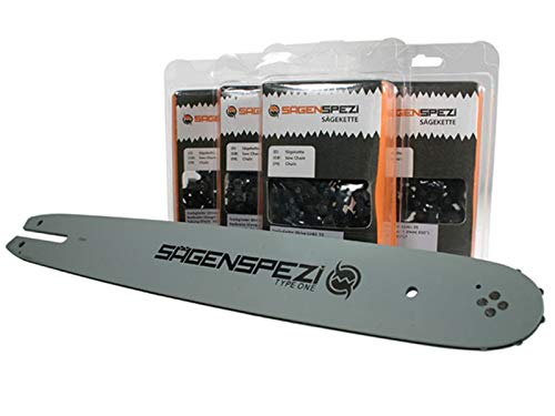 40cm Sägenspezi Schwert-Set Drive mit 4 Vollmeißelketten 3/8"P 55TG 1,3mm passend für Stihl 023 MS230 MS 230 von Sägenspezi