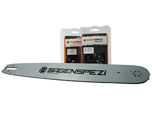 45cm Sägenspezi Schwert-Set Drive mit 2 Vollmeißelketten 3/8" 66TG 1,6mm passend für Stihl 040AV 041AV 040 AV 041 AV von Sägenspezi