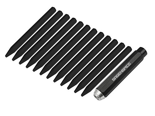 Kreide schwarz 12 Stück inklusive Sägenspezi Kreide-Halter für 11 mm bis Ø 12 mm (auch in verschiedenen Farben auswählbar) Signierkreide 11 x 110 mm Forstkreide wasserfest Pica von Sägenspezi