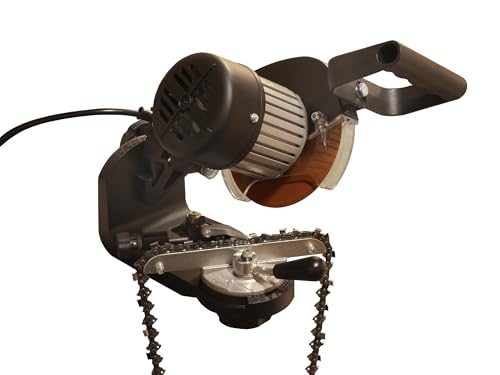 SÄGENSPEZI Sägekettenschärfgerät SPEED mit 2 Schleifscheiben Sägekettenschärfer für 1/4 3/8 325 404 inkl. Befestigungsmaterial Schleifwinkeleinstellung LED-Arbeitslicht + - 30 Grad von Sägenspezi