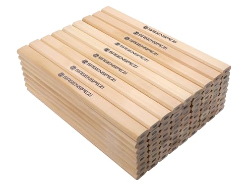 Sägenspezi 72x Zimmermannsbleistift Maurer Bleistift Baustelle Baubleistift Handwerker Tischer Zimmererbleistift von Sägenspezi