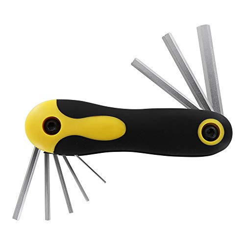Klappbar Sechskant-Stiftschlüssel Set 8tgl. 1,5 mm bis 8 mm Innensechskant Winkelschraubendreher-Set Chrom-Vanadium stabil & handlich von Saekulum