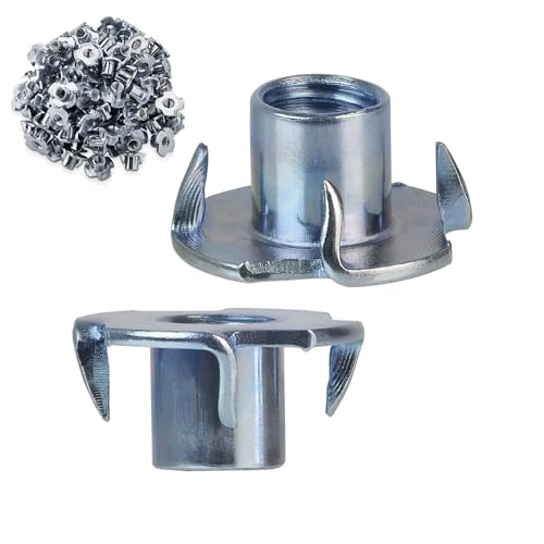 Einschlagmuttern M4 bis M10 mit 4 Einschlagspitzen, verzinkt Chrom Gewindemutter (100, M5 x 8 mm) von Sämann