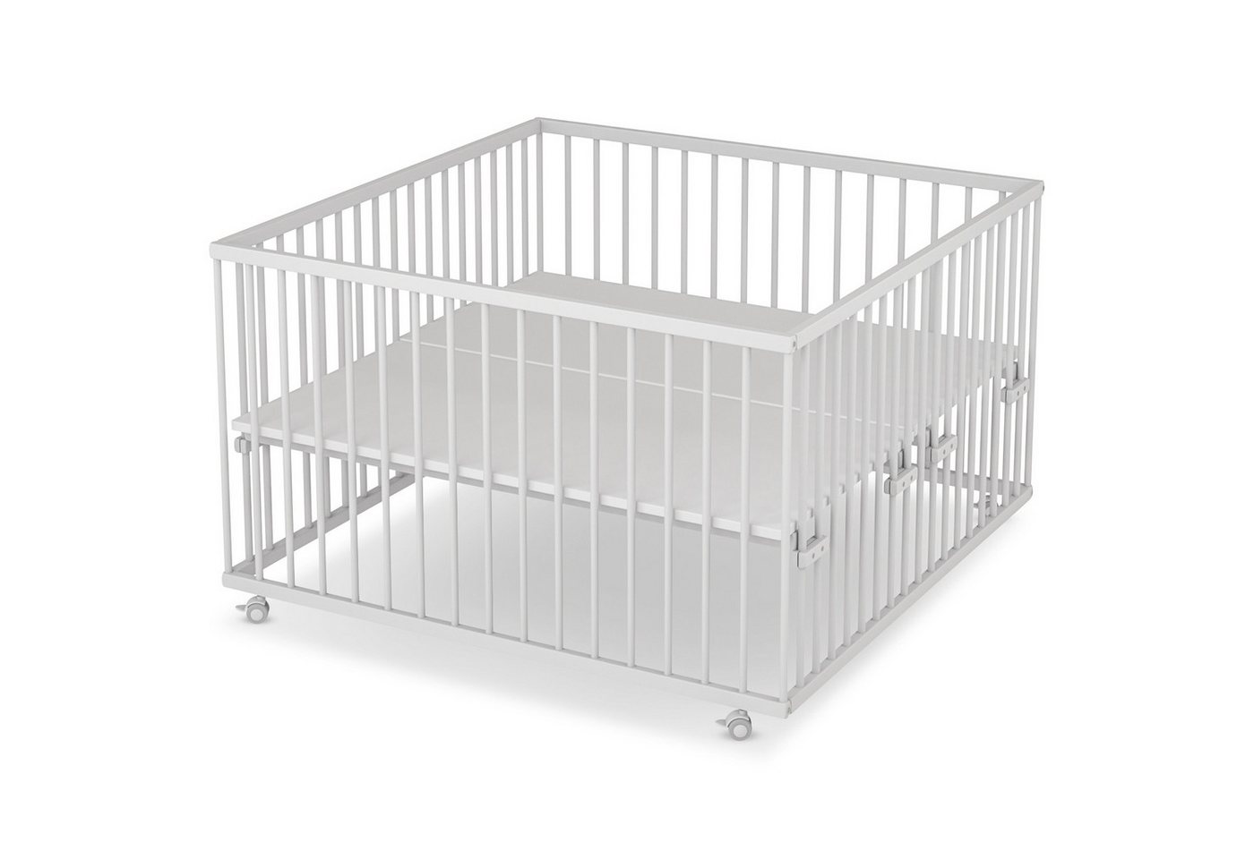 Sämann Babybett Laufgitter 120x120 cm weiß Premium Kollektion Laufstall für Babys von Sämann