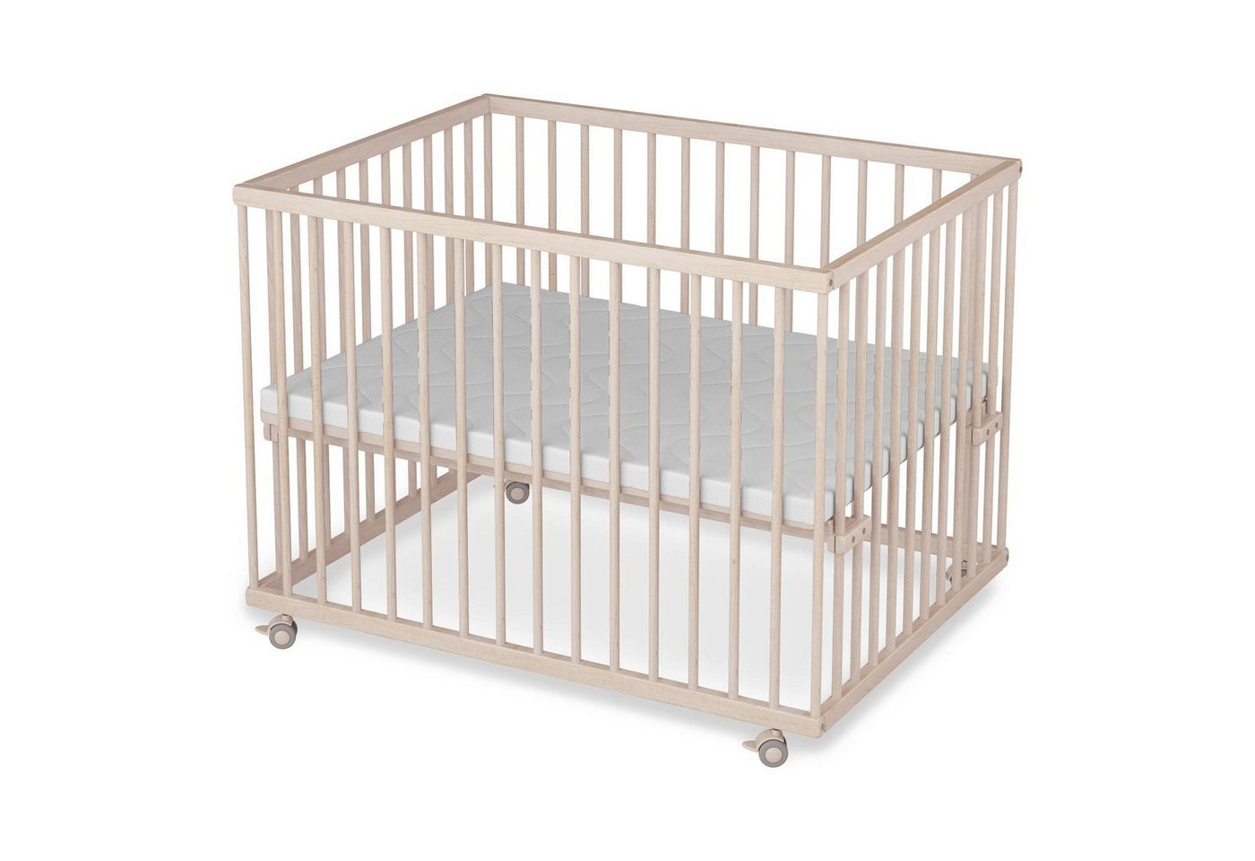 Sämann Babybett Laufgitter 75x100 cm Matratze Basic natur Premium Kollektion Laufstall von Sämann