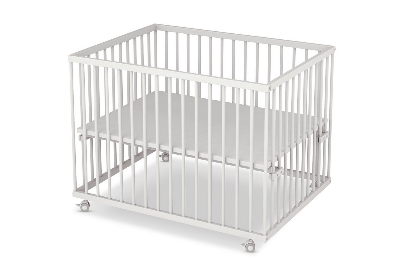 Sämann Babybett Laufgitter 75x100 cm weiß Premium Kollektion Laufstall für Babys von Sämann