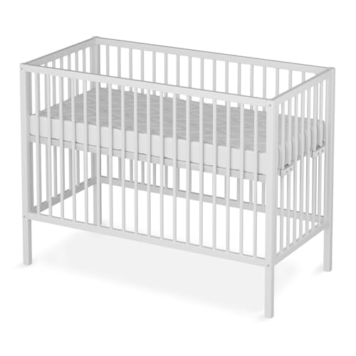 Sämann Baby Beistellbett 60x120 cm - nutzbar von 0 bis 4 Jahre - umbaubar zum Babybett - Gurtsystem & höhenverstellbar für alle Betten - weiß (ohne Matratze, weiß) von Sämann