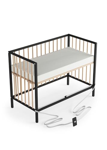 Sämann Beistellbett Dreamy 60x120 cm mit Matratze & Umbauseite - Beistellbett 4 in 1 Juniorbett - umbaubar zu Babybett - Beistellbett aus Buchenholz schwarz/Natur von Sämann