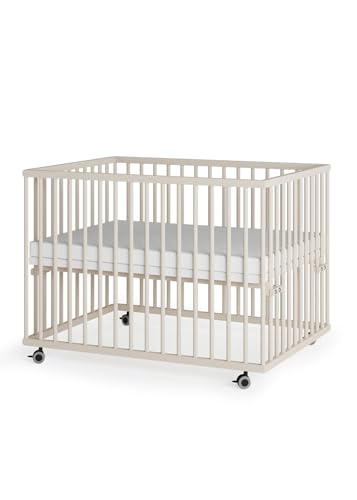 Sämann Laufstall Baby 75x100 cm mit Matratze Cloud Air und Schlupfsprossen | TÜV geprüft | stufenlos höhenverstellbar | Laufgitter Premium | Babybett aus Holz | Krabbelgitter Sahara dust Sämann Laufstall Baby 75x100 cm mit Matratze Cloud Air und Schlupfsprossen | TÜV geprüft | stufenlos höhenverstellbar | Laufgitter Premium | Babybett aus Holz | Krabbelgitter Sahara dust von Sämann