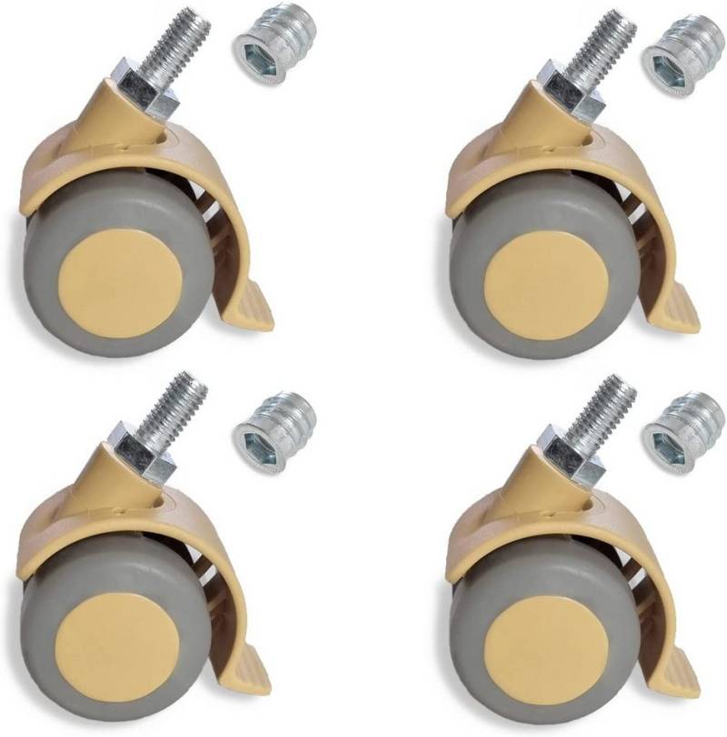 Sämann Möbelrolle Sämann 4er Set Möbelrolle beige Gummirolle Lenkrolle Hartbodenrolle von Sämann