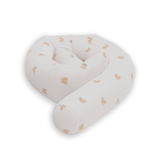 Sämann Seitenschläferkissen Cozy 190 cm | 100% Bio-Baumwolle | Abnehmbarer und waschbarer Bezug (Magical Rainbow Alloverprint) von Sämann