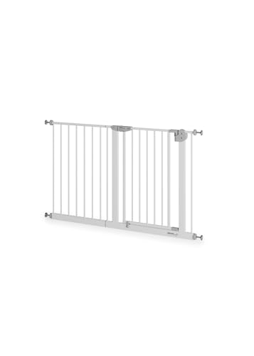 Sämann Türschutzgitter & Treppenschutzgitter zum Klemmen ohne Bohren - für Öffnungen von 75-145 cm - selbstschließendes Absperrgitter mit wahlweiser Verlängerung (121-131 cm mit Y-Spindel) von Sämann