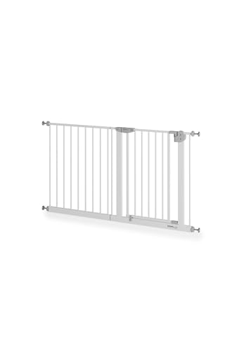 Sämann Türschutzgitter & Treppenschutzgitter zum Klemmen ohne Bohren | selbstschließendes Absperrgitter mit Verlängerung | Absperrgitter | (131-141 cm, Y-Spindel Form) von Sämann