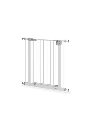 Sämann Türschutzgitter & Treppenschutzgitter zum Klemmen ohne Bohren - für Öffnungen von 75-145 cm - selbstschließendes Absperrgitter mit wahlweiser Verlängerung (75-84 cm mit Y-Spindel) von Sämann
