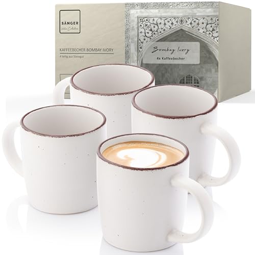 SÄNGER Bombay Ivory | Kaffeebecher 4 teilig, Steingut Tassen Set für 4 Personen, Tassen, spülmaschinen- mikrowellenfest, Coffee Mug Teetasse, Kaffeetassen creme 360 ml | VALUE COLLECTION SÄNGER Bombay Ivory | Kaffeebecher 4 teilig, Steingut Tassen Set für 4 Personen, Tassen, spülmaschinen- mikrowellenfest, Coffee Mug Teetasse, Kaffeetassen creme 360 ml | VALUE COLLECTION von Sänger