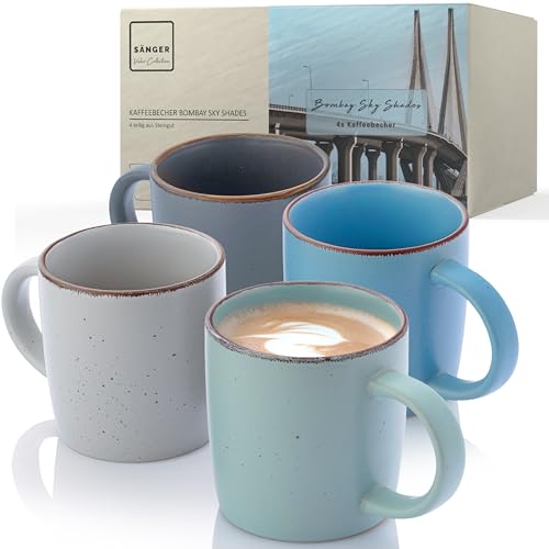 SÄNGER Bombay Sky Shades | Kaffeebecher 4 teilig, Steingut Tassen Set für 4 Personen, Tassen, spülmaschinen- mikrowellenfest, Coffee Mug Teetasse, Kaffeetassen bunt 360 ml | VALUE COLLECTION SÄNGER Bombay Sky Shades | Kaffeebecher 4 teilig, Steingut Tassen Set für 4 Personen, Tassen, spülmaschinen- mikrowellenfest, Coffee Mug Teetasse, Kaffeetassen bunt 360 ml | VALUE COLLECTION von Sänger