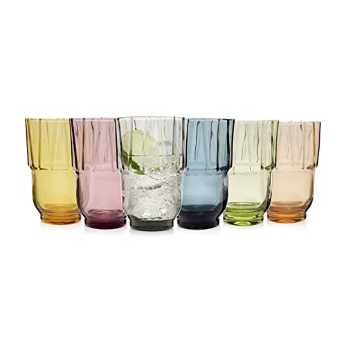 Sänger | Bunte Trinkgläser Set Casablanca, 6er Set hohe Wassergläser spülmaschinenfest, farbige Saftgläser | 300 ml von Sänger