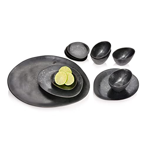 SÄNGER | Servierplatten Set Tombey, 11-teiliges Set aus Steingut, handmade, Servierteller, Schalen, Modernes Design von Sänger