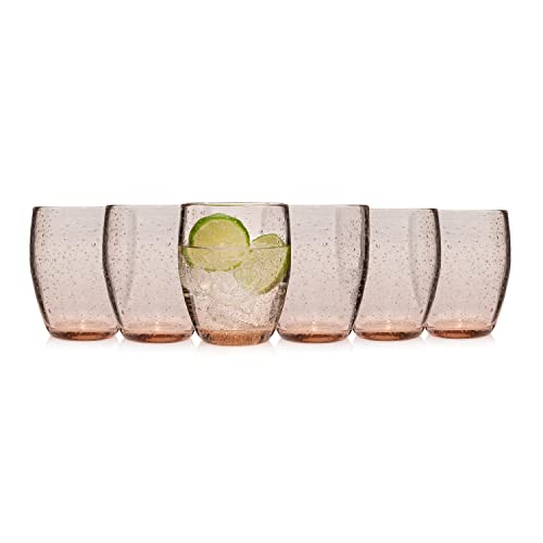 Sänger | Trinkgläser Set London, 6-teiliges Gläser Set in Braun für 6 Personen aus Glas, Wassergläser, Tropfen Textur | 320 ml von Sänger