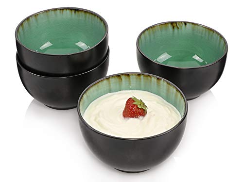 Sänger | Dessertschalen Set Palm Beach, 4-teiliges Dessert Schalen Set aus Steingut, Teller Set | 450 ml von Sänger