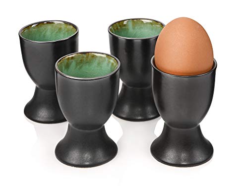 Sänger | Eierbecher Palm Beach aus Steingut, 4-teiliges Set, Eierbecher, Frühstück, Modernes und Einzigartiges Design von Sänger