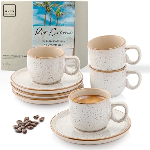Sänger Rio Creme | Espressotassen Set 8 teilig, Tassen Set 4 Personen, Espresso- & Mokkatassen, kratz- spülmaschinen- mikrowellenfest, 4xTassen & 4xUntertassen cremefarben 80 ml | VALUE COLLECTION Sänger Rio Creme | Espressotassen Set 8 teilig, Tassen Set 4 Personen, Espresso- & Mokkatassen, kratz- spülmaschinen- mikrowellenfest, 4xTassen & 4xUntertassen cremefarben 80 ml | VALUE COLLECTION von Sänger