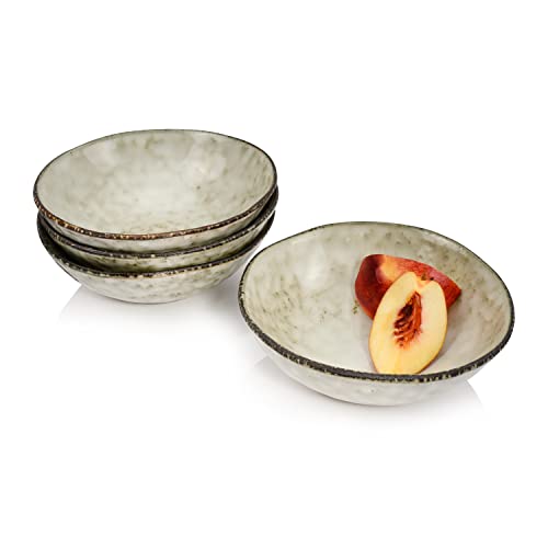 Sänger | Schalen Set Pompei aus Steingut, 4-teiliges Bowl Schüssel Set, Geschirrset, Servierschalen Set, Handmade Geschirr, Beige mit schwarzen Akzenten 400 ml | PREMIUM COLLECTION von Sänger
