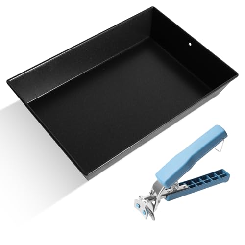 SafBbcue Pizzablech im Detroit-Stil, harteloxiertes Aluminium, tiefe Form, antihaftbeschichtet, ohne BPA, 25,4 x 20,3 x 6,3 cm, vorgebrannte quadratische Pizza-Pfanne für authentische Pizzas im von SafBbcue