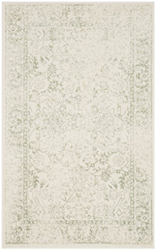 SAFAVIEH Distressed Vintage Teppich für Wohnzimmer, Esszimmer, Schlafzimmer - Adirondack Collection, Kurzer Flor, Elfenbein und Salbei, 91 X 152 cm von Safavieh