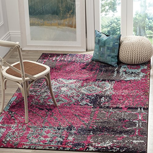 SAFAVIEH Boho Teppich für Wohnzimmer, Esszimmer, Schlafzimmer - Monaco Collection, Kurzer Flor, Pink und Multi, 155 X 231 cm SAFAVIEH Boho Teppich für Wohnzimmer, Esszimmer, Schlafzimmer - Monaco Collection, Kurzer Flor, Pink und Multi, 155 X 231 cm von Safavieh