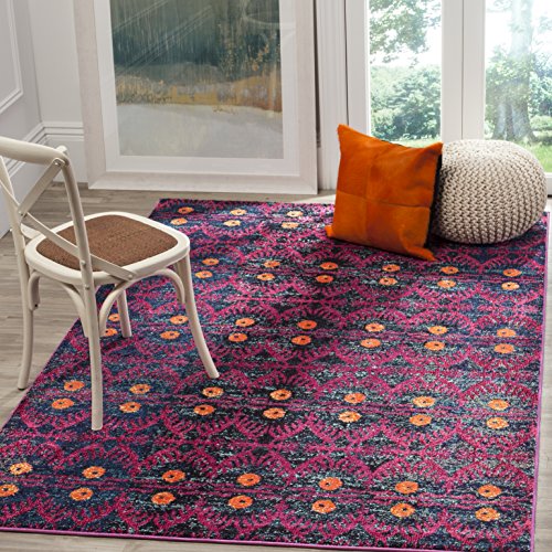 SAFAVIEH Boho Teppich für Wohnzimmer, Esszimmer, Schlafzimmer - Monaco Collection, Kurzer Flor, Pink und Multi, 122 X 170 cm SAFAVIEH Boho Teppich für Wohnzimmer, Esszimmer, Schlafzimmer - Monaco Collection, Kurzer Flor, Pink und Multi, 122 X 170 cm von Safavieh