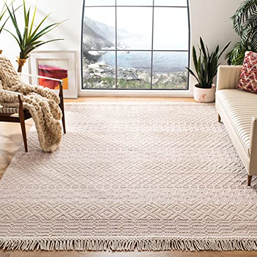 SAFAVIEH Boho Teppich für Wohnzimmer, Esszimmer, Schlafzimmer - Natura Collection, Kurzer Flor, Elfenbein und Rosa, 91 X 152 cm SAFAVIEH Boho Teppich für Wohnzimmer, Esszimmer, Schlafzimmer - Natura Collection, Kurzer Flor, Elfenbein und Rosa, 91 X 152 cm von Safavieh