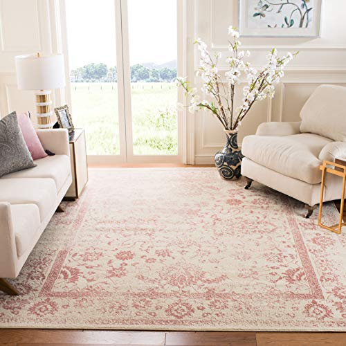 SAFAVIEH Distressed Teppich für Wohnzimmer, Esszimmer, Schlafzimmer - Adirondack Collection, Kurzer Flor, Elfenbein und Rose, 244 X 305 cm SAFAVIEH Distressed Teppich für Wohnzimmer, Esszimmer, Schlafzimmer - Adirondack Collection, Kurzer Flor, Elfenbein und Rose, 244 X 305 cm von Safavieh