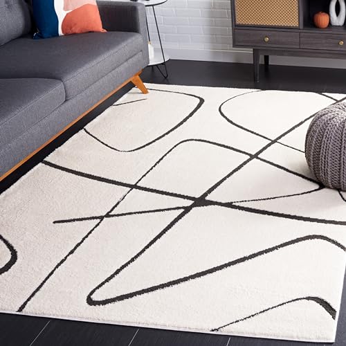 SAFAVIEH Geometrisch Teppich für Wohnzimmer, Esszimmer, Schlafzimmer - Melody Collection, Kurzer Flor, Elfenbein und Schwarz, 183 X 244 cm SAFAVIEH Geometrisch Teppich für Wohnzimmer, Esszimmer, Schlafzimmer - Melody Collection, Kurzer Flor, Elfenbein und Schwarz, 183 X 244 cm von Safavieh