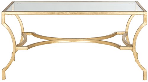 SAFAVIEH Glam Accent Table with Iron Legs, in Gold and Clear, 51 X 94 X 43.18 SAFAVIEH Glam Accent Table with Iron Legs, in Gold and Clear, 51 X 94 X 43.18 von Safavieh