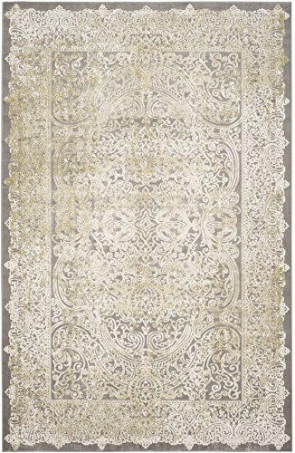 SAFAVIEH Glam Wohnzimmer, Esszimmer, Schlafzimmer - Passion Collection, Kurzer Flor, Grau und Grün, 155 X 231 cm von Safavieh