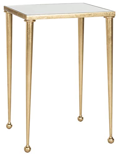 SAFAVIEH Glamourös Akzenttisch mit Eisenfüße, Gold und Spiegel, 36 X 36 X 53.34 von Safavieh