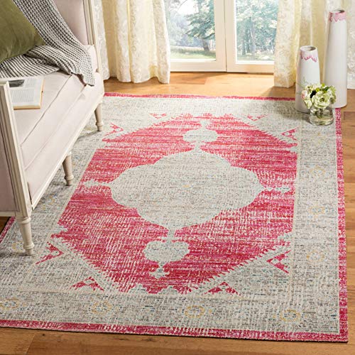 SAFAVIEH Hell und modern Drinnen & Draussen - Montage Collection, Kurzer Flor, Rose und Grau, 122 X 183 cm von Safavieh