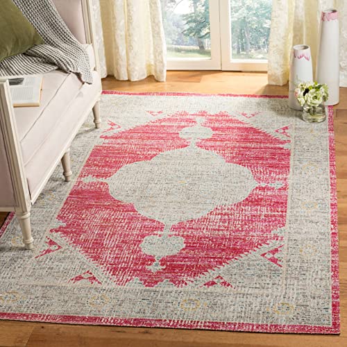 SAFAVIEH Hell und modern Drinnen & Draussen - Montage Collection, Kurzer Flor, Rose und Grau, 155 X 229 cm von Safavieh