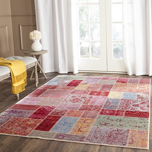 SAFAVIEH Boho Teppich für Wohnzimmer, Esszimmer, Schlafzimmer - Valencia Collection, Kurzer Flor, Multi, 152 X 244 cm von Safavieh