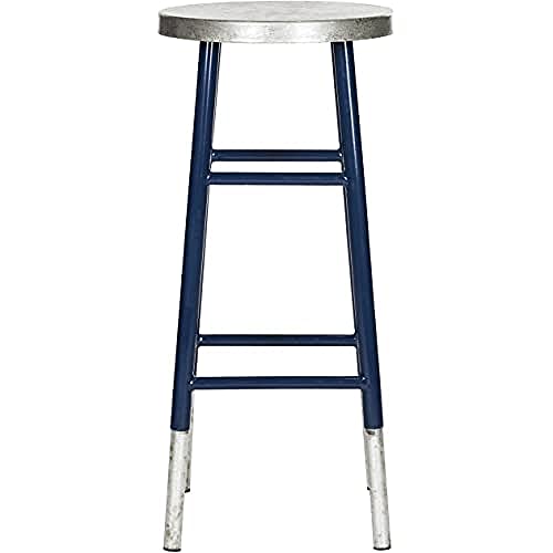 SAFAVIEH Modern Bar & Counter Stool, in Navy and Silver von Safavieh